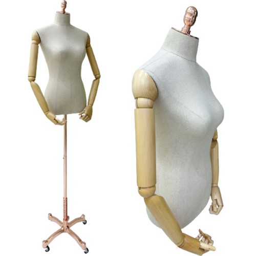 Manequim Tecido Braço De Madeira Articulado Feminino Manequim Tecido Braço De Madeira Articulado Feminino